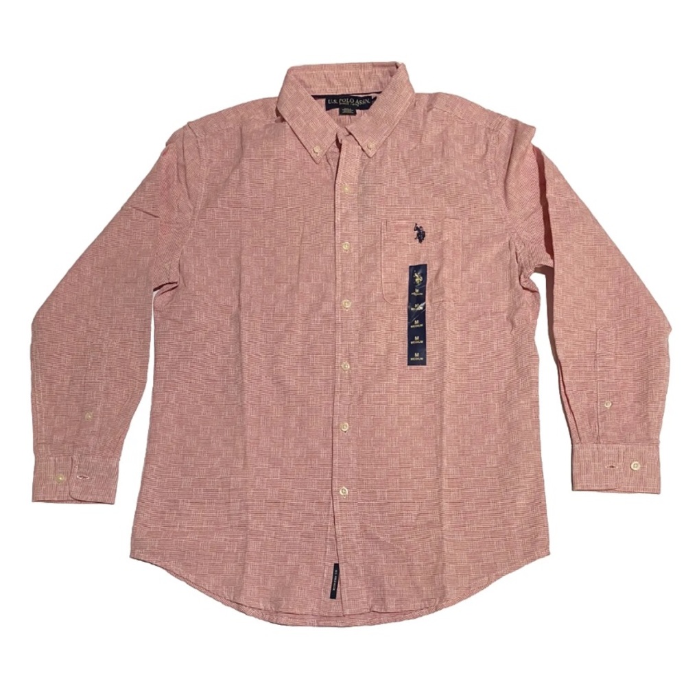 Us polo assn mens shirt size medium slim fit 100% cotton button down lo…